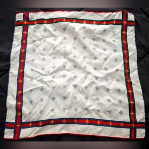GUCCI Handkerchief Carre 45 Scarf with Bee Pattern Unisex